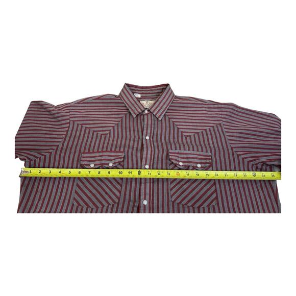 Vintage Dee Cee Western Shirt Mens 15-35 Red Gray Pearl Snap Cowboy USA Made - Picture 12 of 16